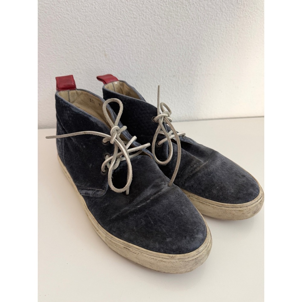 Del Toro Blue Velvet Chukka Sneakers Mens 9 Made in Italy Mid Top Shoes‎ 312
